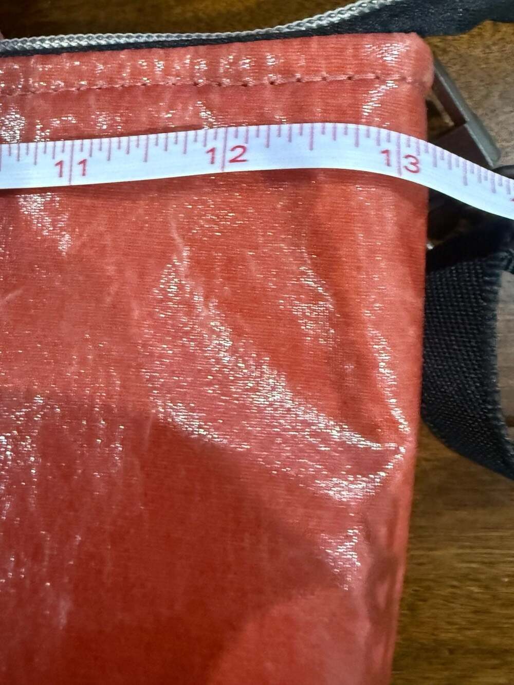 Smateria Red Crossbody Tote Bag Recycled Nylon Vegan Shoulder Bag Fair Trade - Picture 9 of 11